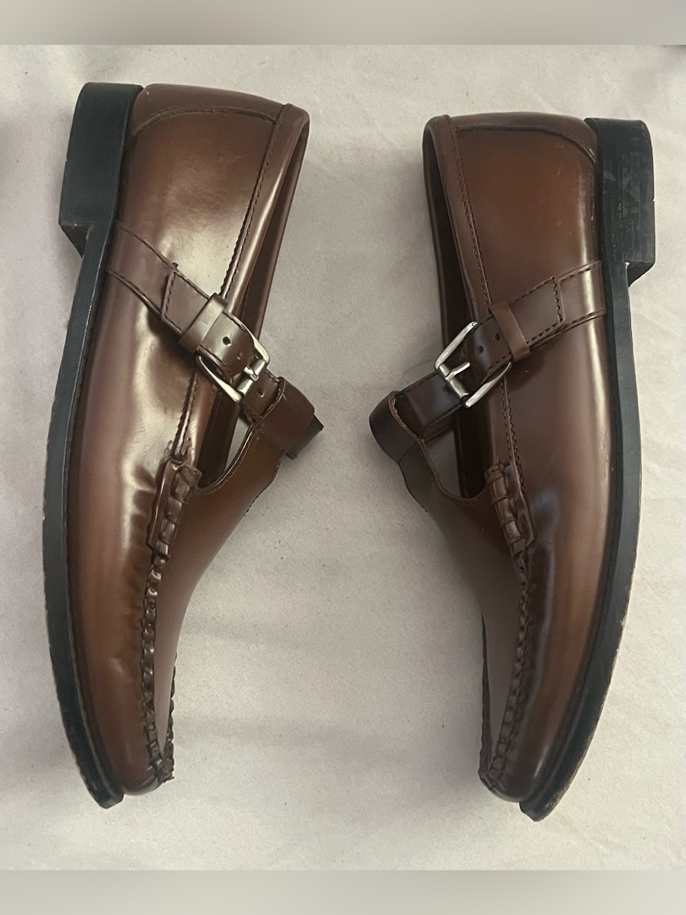 G. H. BASS WEEJUNS MARYJANE SLIP ON BROWN LEATHER LOAFER SHOES US 8 $215 - Picture 5 of 10